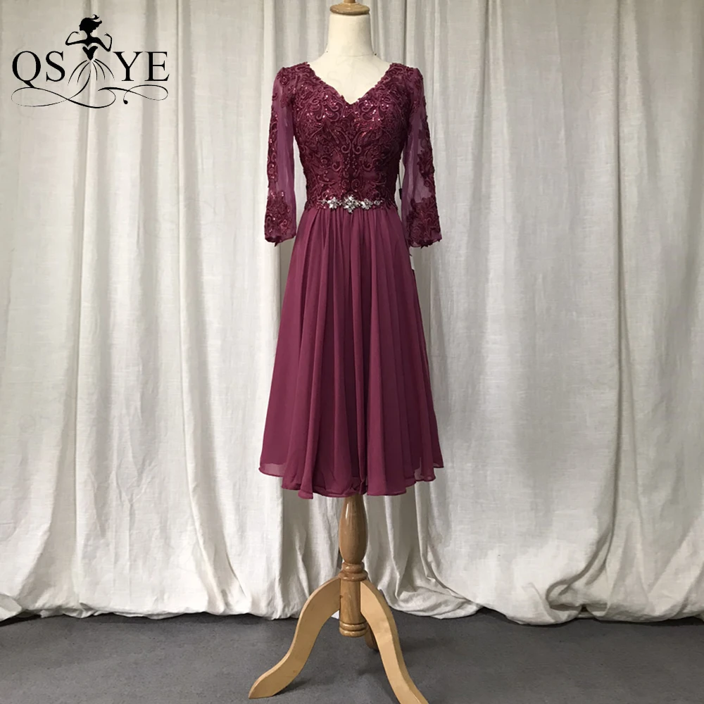 Dark Red Short Prom Dresses Lace Evening Gown Chiffon V Neck Long Sleeves Maroon Prom Gown Crystals Belt/Sash Girl Vestido
Dark Red Short Prom Dresses Lace Evening Gown Chiffon V Neck Long Sleeves Maroon Prom Gown Crystals Belt/Sash Girl Vestido