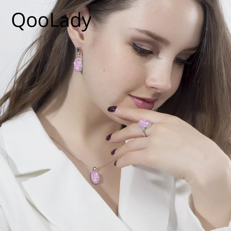 QooLady Fashion Women Pink Cute Austrian Crystal Long Round Dangle Drop Necklace Earrings Ring Bracelet Jewelry Set Party S071
QooLady Fashion Women Pink Cute Austrian Crystal Long Round Dangle Drop Necklace Earrings Ring Bracelet Jewelry Set Party S071