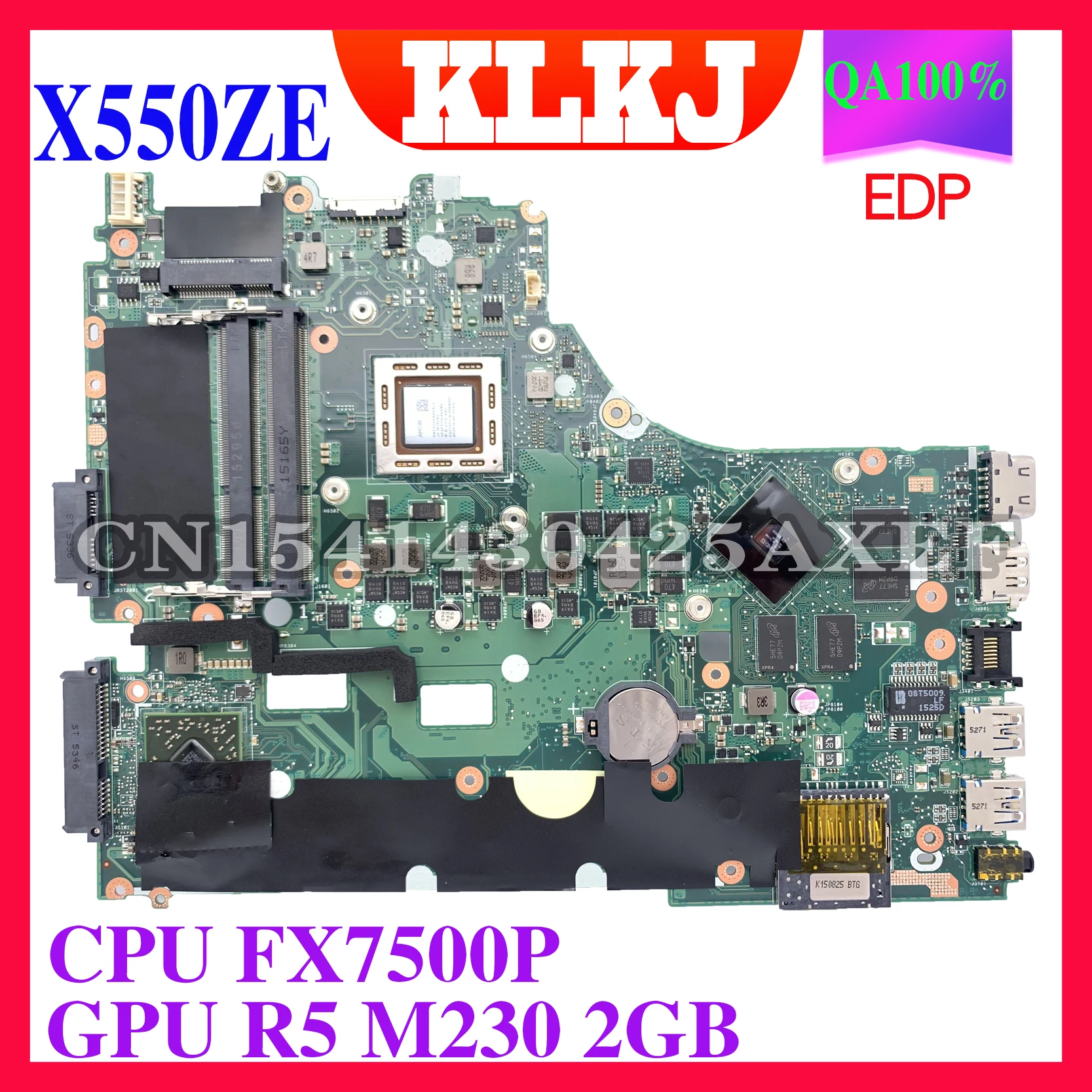 X550ZE Laptop motherboard for ASUS X550ZE X550Z K550Z VM590Z original mainboard FX7500P R5-M230 2GB EDP
X550ZE Laptop motherboard for ASUS X550ZE X550Z K550Z VM590Z original mainboard FX7500P R5-M230 2GB EDP