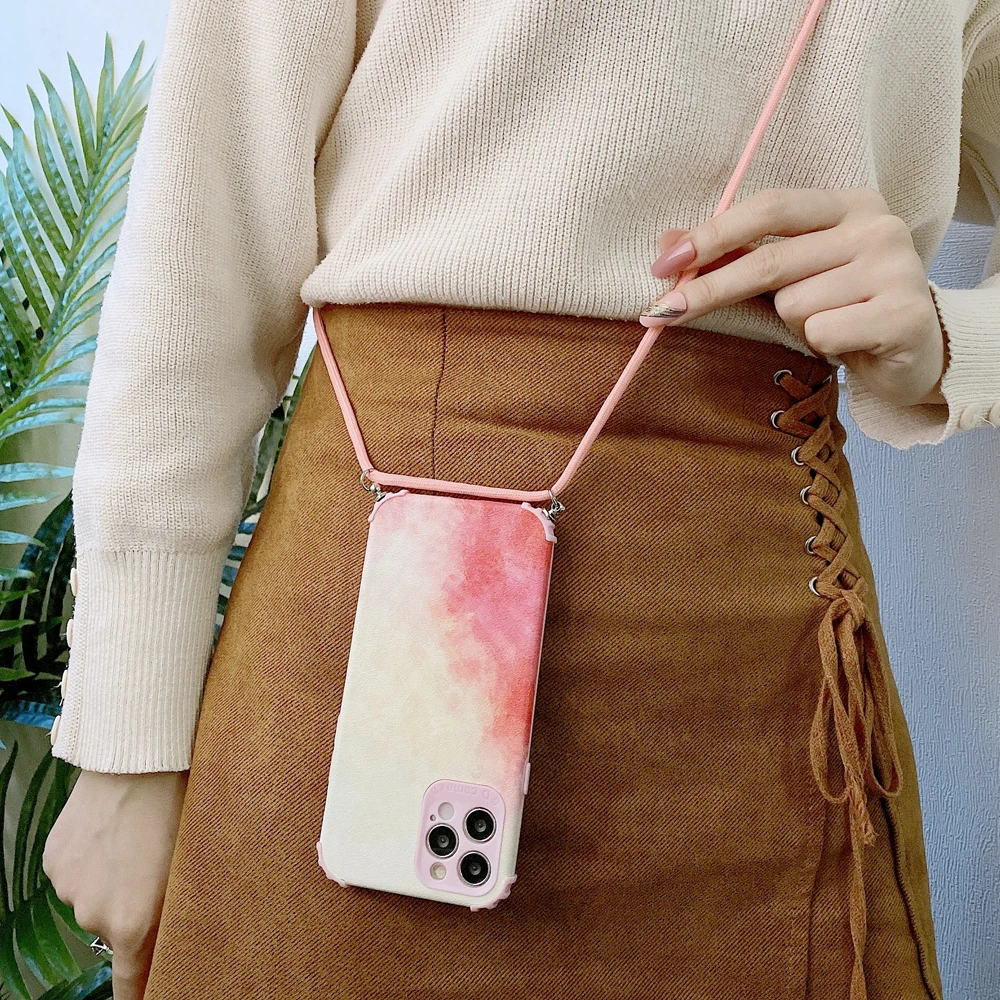 Crossbody Necklace Strap Lanyard Cord Phone Case For iPhone 12 11 Pro Max XR XS X 7 8 Plus 12Mini Watercolor Pattern Soft Cover 
Crossbody Necklace Strap Lanyard Cord Phone Case For iPhone 12 11 Pro Max XR XS X 7 8 Plus 12Mini Watercolor Pattern Soft Cover