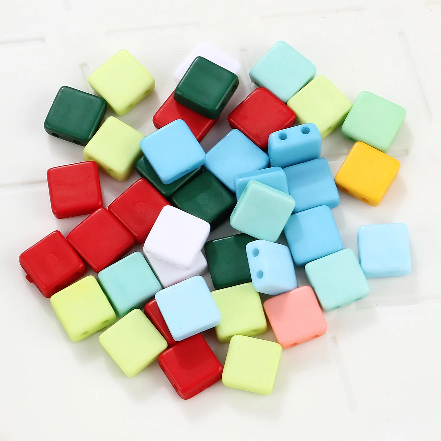 100Pcs Acrylic Square Double Hole Beads For DIY Name Bracelet Jewelry Making Accessories Multicolor Plastic Space Brick Bead 
100Pcs Acrylic Square Double Hole Beads For DIY Name Bracelet Jewelry Making Accessories Multicolor Plastic Space Brick Bead