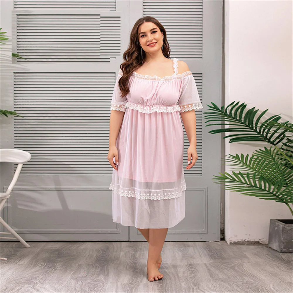 Women Casual Loose Sleep Night Wear Sleepshirts Spaghetti Strap Long Dress Sweet Sexy Leisure Wear Lace Patchwork Home Wear New
Women Casual Loose Sleep Night Wear Sleepshirts Spaghetti Strap Long Dress Sweet Sexy Leisure Wear Lace Patchwork Home Wear New