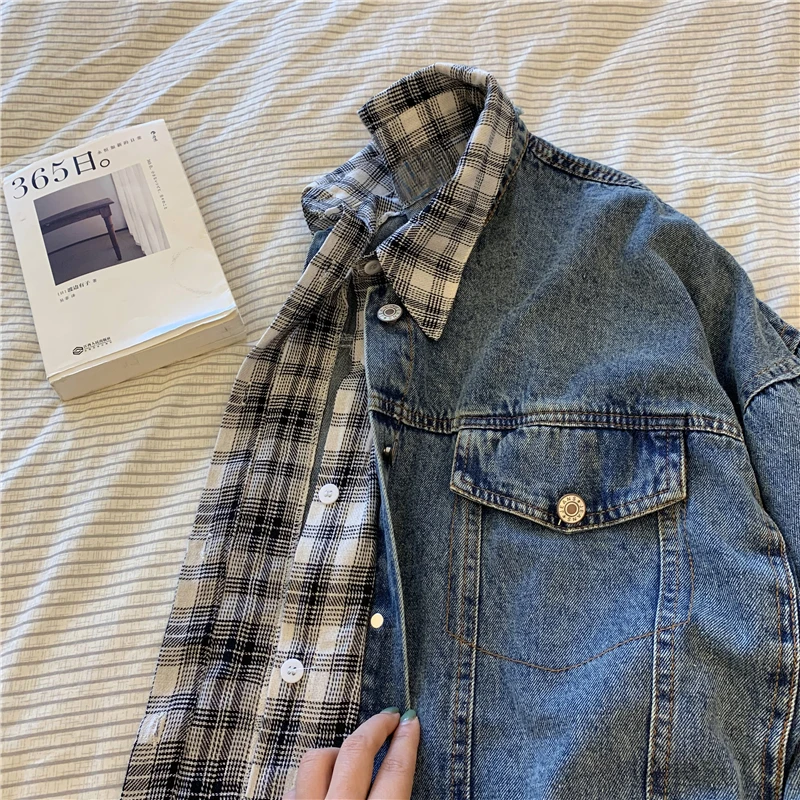Jackets Women Harajuku Chic Patchwork Design Ins All-match BF Style Teens Outwear Popular Basic Fall Spring Ladies Streetwear
Jackets Women Harajuku Chic Patchwork Design Ins All-match BF Style Teens Outwear Popular Basic Fall Spring Ladies Streetwear