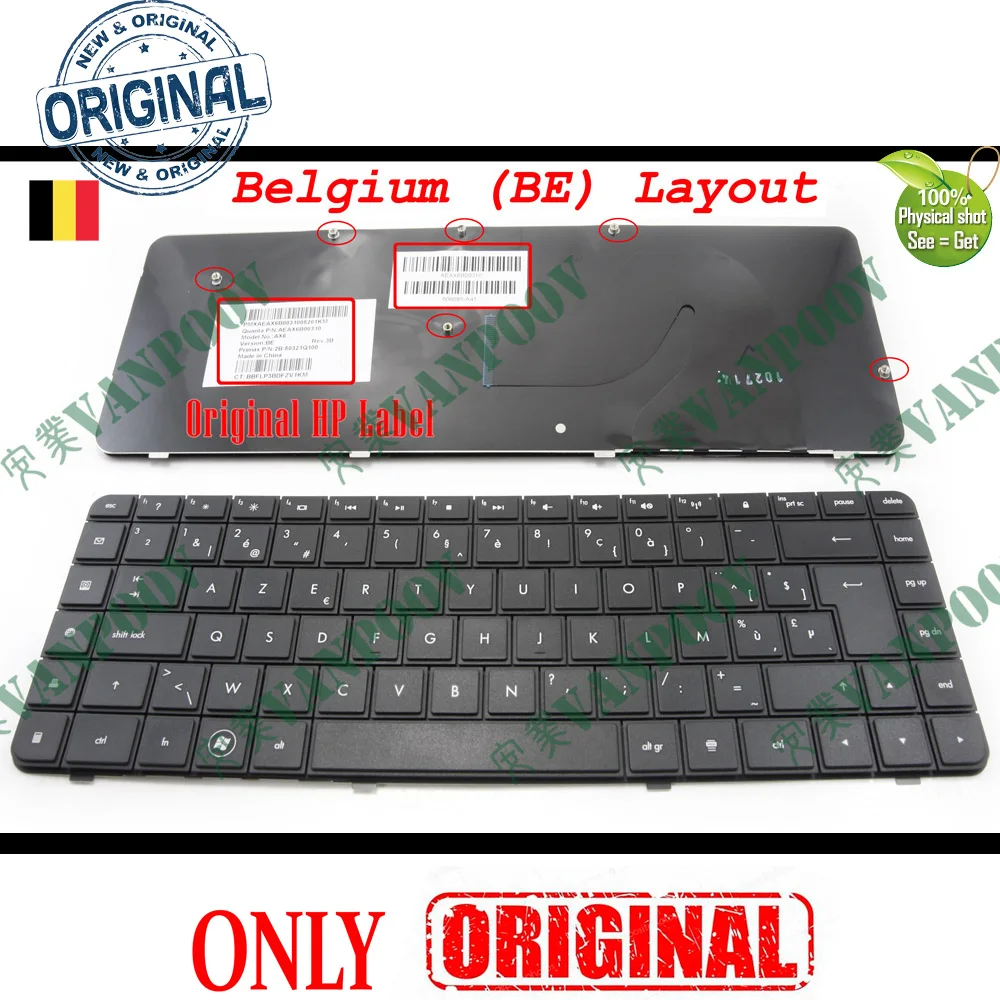 

New AZERTY Notebook Laptop keyboard for HP Compaq Presario CQ56 CQ62 Pavilion G56 G62 Black Belgium BE MP-09J86B0-886 605922-A41