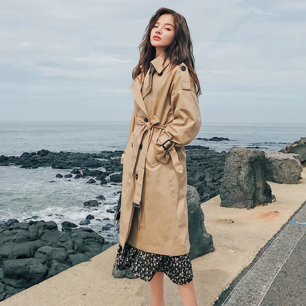 Fashion Brand New Women Trench Coat Long Double-Breasted Belt Blue Khaki Lady Clothes Autumn Spring Outerwear Oversize Quality
Fashion Brand New Women Trench Coat Long Double-Breasted Belt Blue Khaki Lady Clothes Autumn Spring Outerwear Oversize Quality