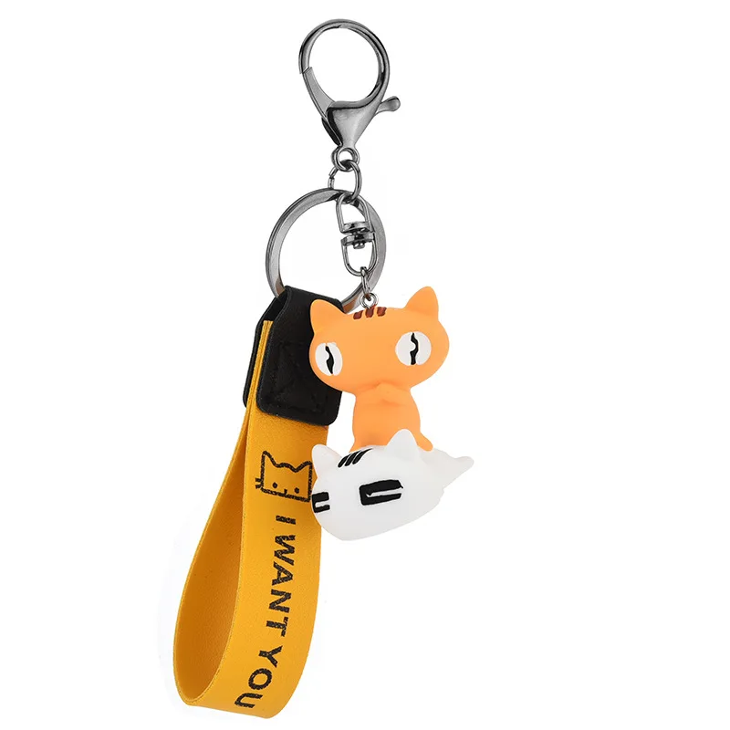 Fashion Punk Cat Keychains Accessories PU Leather Cat Key Chain For Women Bag Pendant Jewelry Trinket Men's Car Key ring
Fashion Punk Cat Keychains Accessories PU Leather Cat Key Chain For Women Bag Pendant Jewelry Trinket Men's Car Key ring