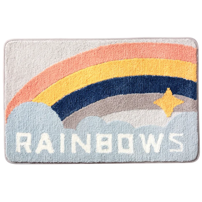 Rainbow Color Comfortable Flocking Material Mat Water Absorbent Quickly Dry Non-slip Bathroom Mat Easy Wash Door Entrance Rug
Rainbow Color Comfortable Flocking Material Mat Water Absorbent Quickly Dry Non-slip Bathroom Mat Easy Wash Door Entrance Rug