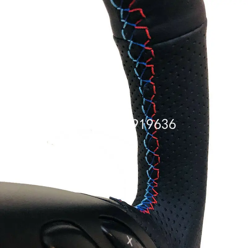 Side Perforated Leather Steering Wheel M-color Stitching Cover For BMW E39 E46
Side Perforated Leather Steering Wheel M-color Stitching Cover For BMW E39 E46