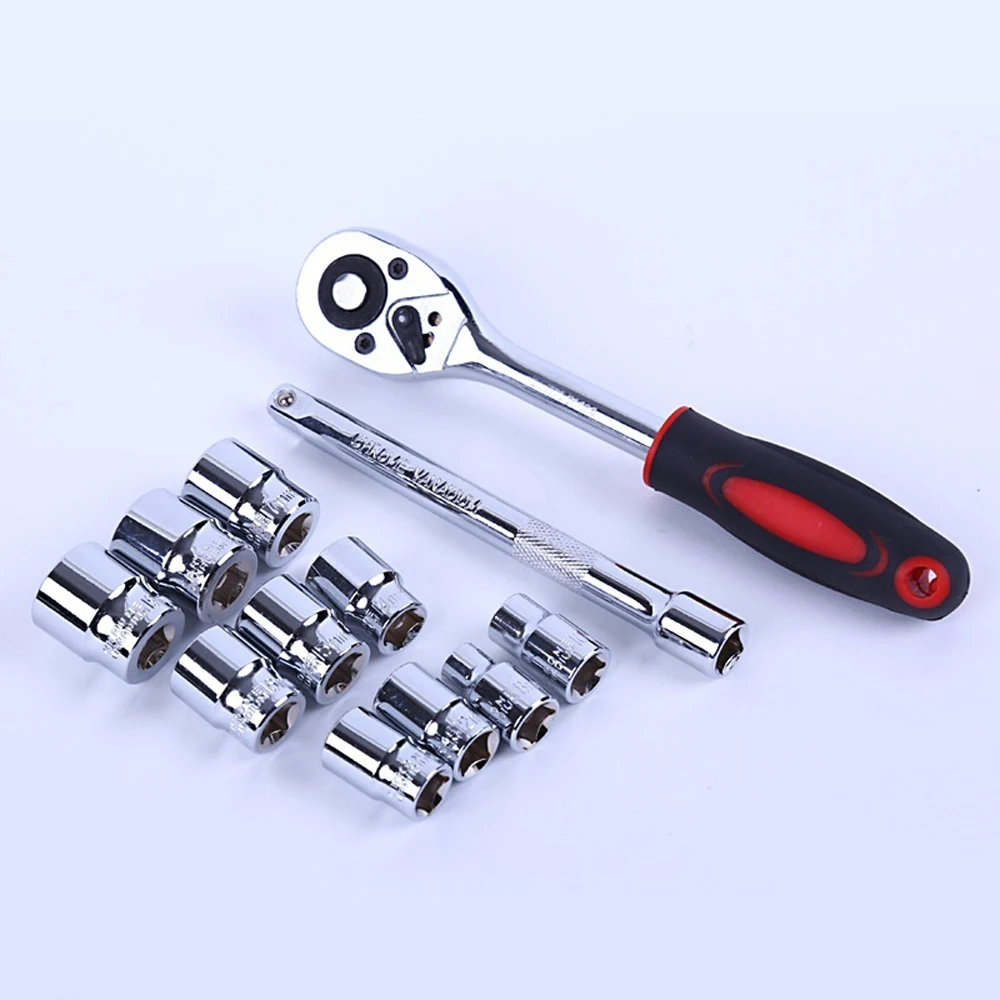 Auto Repair Tool Motorcycle Socket Wrench Set Car Repair Ratchet Bit Extension Tool Combination Auto Accessories 12pcs
Auto Repair Tool Motorcycle Socket Wrench Set Car Repair Ratchet Bit Extension Tool Combination Auto Accessories 12pcs