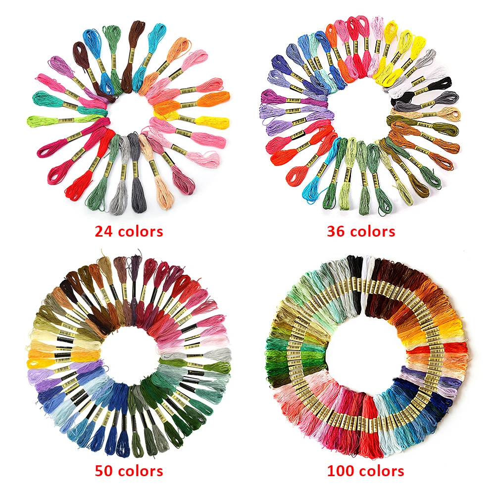 24/36/50/100 DIY Silk Embroidered Cotton Sewing Thread Random Color Cross Stitch Handmade Tool DIY Sewing Cross Stitch Thread
24/36/50/100 DIY Silk Embroidered Cotton Sewing Thread Random Color Cross Stitch Handmade Tool DIY Sewing Cross Stitch Thread