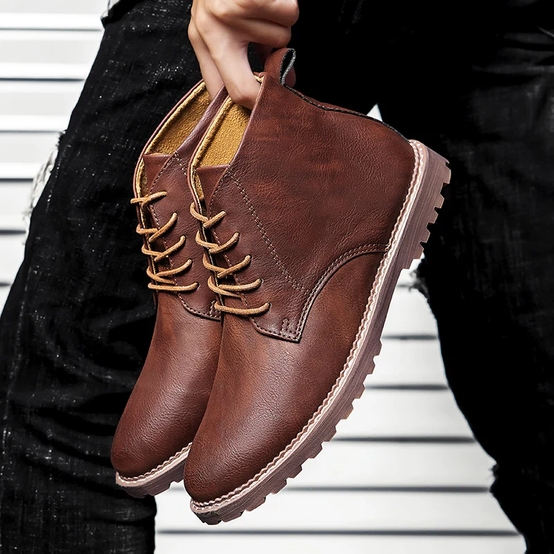 Mens soulier hombre chelsea homme big leather sapatos masculino dress lightweight boot zapatos work boty home genuino boots de