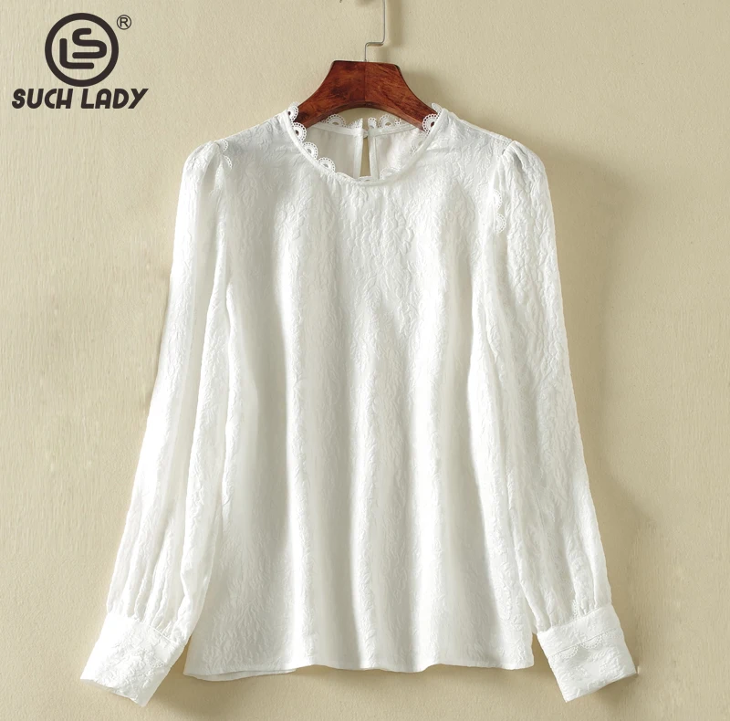 100% Natural Silk Women's Blouse O Neck Lace Piping Long Sleeves Dobby Elegant Pullover Shirt Tops
100% Natural Silk Women's Blouse O Neck Lace Piping Long Sleeves Dobby Elegant Pullover Shirt Tops