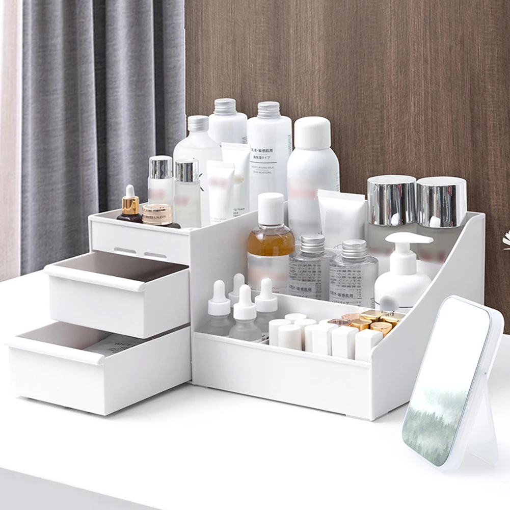 PP Clear Desk Organizer with Two Sliding Drawers Individual Compartments Stationary Cosmetics Organizer
PP Clear Desk Organizer with Two Sliding Drawers Individual Compartments Stationary Cosmetics Organizer