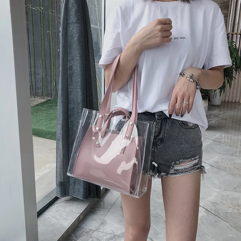 Transparent Women's Bag 2021 Bucket Bag Beach Bath Two-Piece Big Bag Waterproof Storage Bag
Transparent Women's Bag 2021 Bucket Bag Beach Bath Two-Piece Big Bag Waterproof Storage Bag
