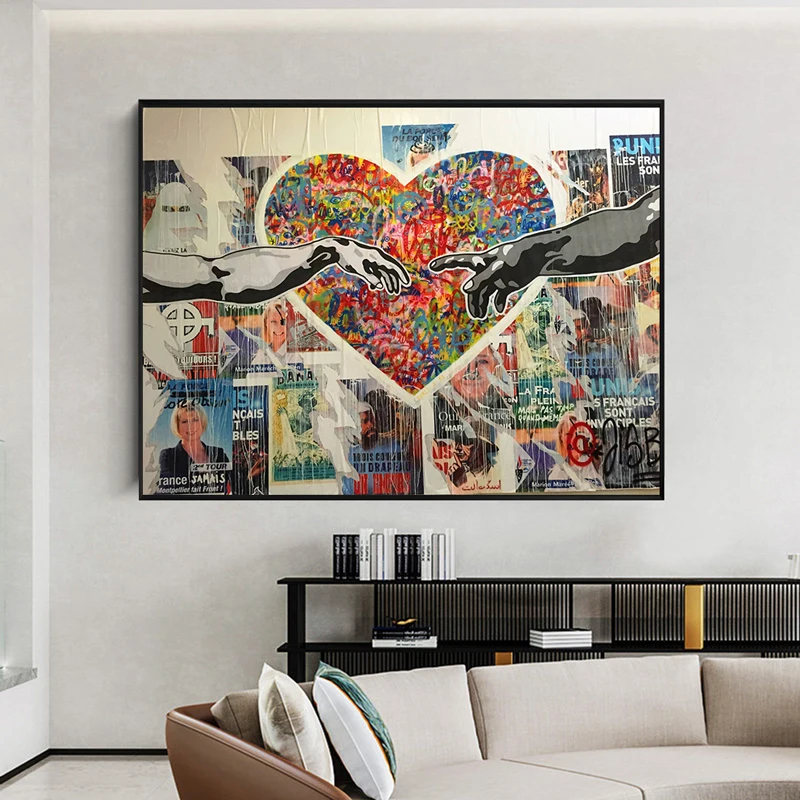 Graffiti Art Heart Canvas Painting Hold Hands Posters And Prints On Wall Art Picture For Living Room Home Decoration Cuadros
Graffiti Art Heart Canvas Painting Hold Hands Posters And Prints On Wall Art Picture For Living Room Home Decoration Cuadros