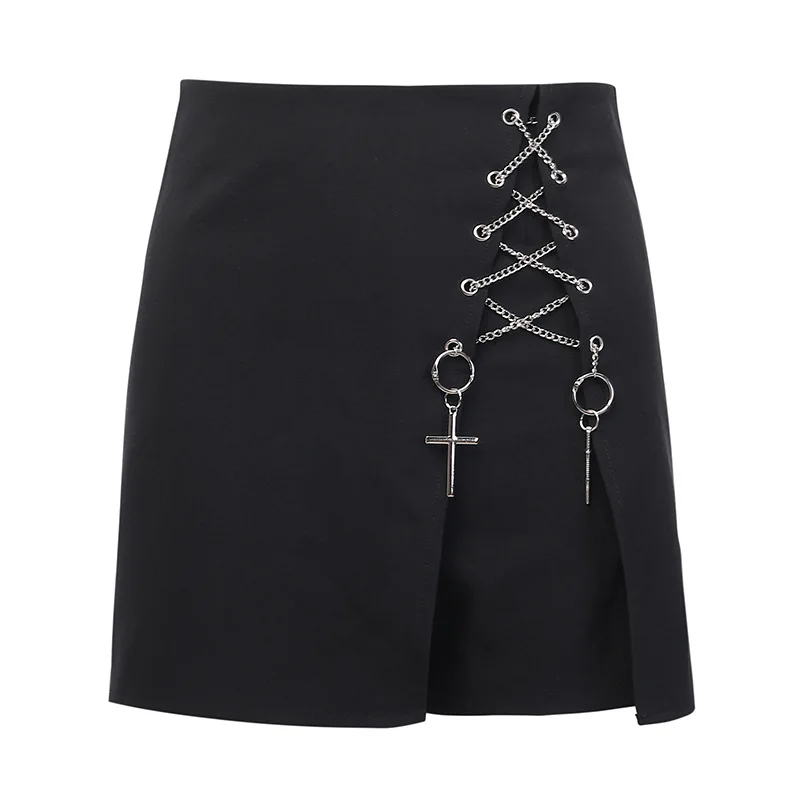 Black Grunge Gothic Skirts Harajuku Patchwork Eyelet Crisscross Asymmetrical Punk Female Skirt Fall Fashion Sexy
Black Grunge Gothic Skirts Harajuku Patchwork Eyelet Crisscross Asymmetrical Punk Female Skirt Fall Fashion Sexy