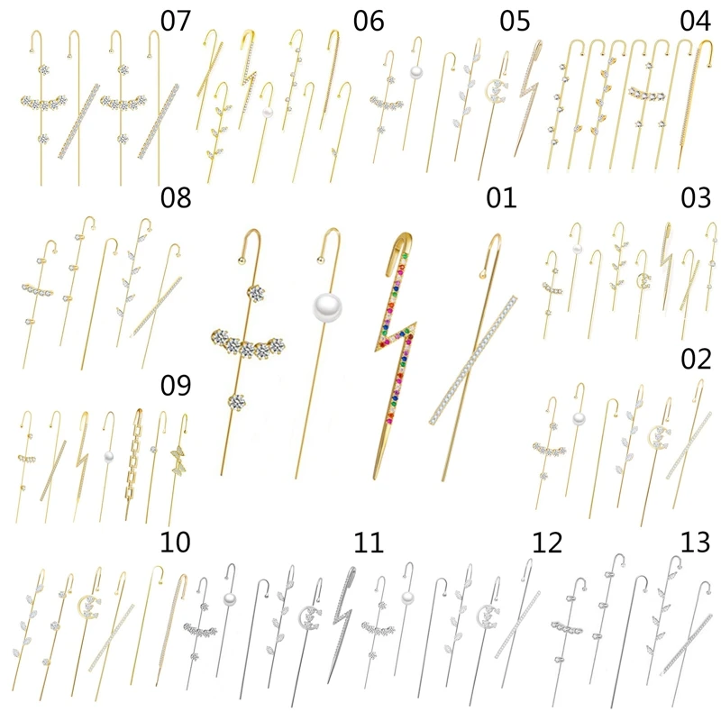 Bohemian Ear Wrap Crawler Hook Earring Women Rhinestone Diagonal Lightning Piercing Ear Needle Wedding Fashion Jewelry Dropship 
Bohemian Ear Wrap Crawler Hook Earring Women Rhinestone Diagonal Lightning Piercing Ear Needle Wedding Fashion Jewelry Dropship