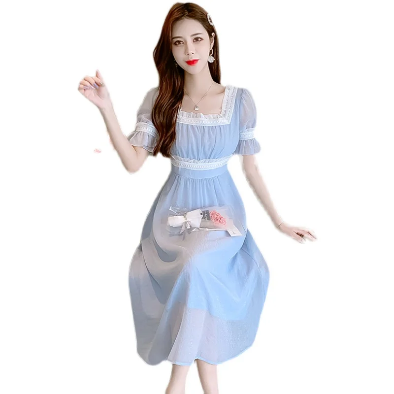 COIGARSAM Cute Women dress New Summer French Style Vintage Dresses 9508 
COIGARSAM Cute Women dress New Summer French Style Vintage Dresses 9508