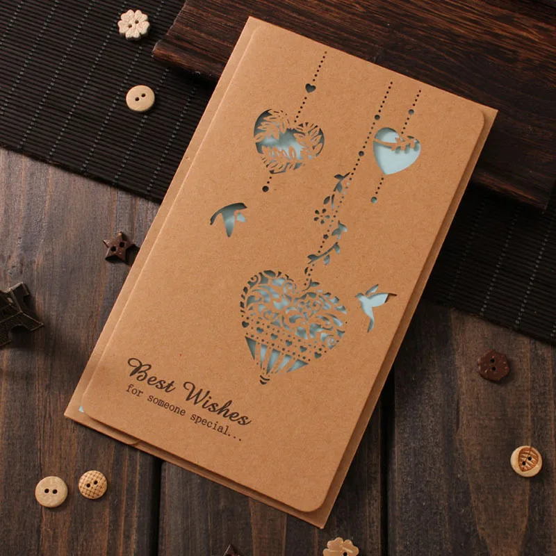 2021RetroGreeting Card With Envelope Hollowed Out Kraft Paper Originality Business Affairs Birthday Teacher's Day Universal Card
2021RetroGreeting Card With Envelope Hollowed Out Kraft Paper Originality Business Affairs Birthday Teacher's Day Universal Card