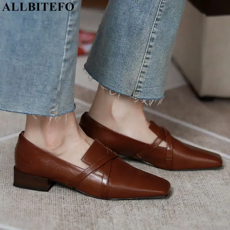 Туфли женские ALLBITEFO из натуральной кожи, на высоком каблуке, с внутренней отделкой из свиной кожи 
Туфли женские ALLBITEFO из натуральной кожи, на высоком каблуке, с внутренней отделкой из свиной кожи