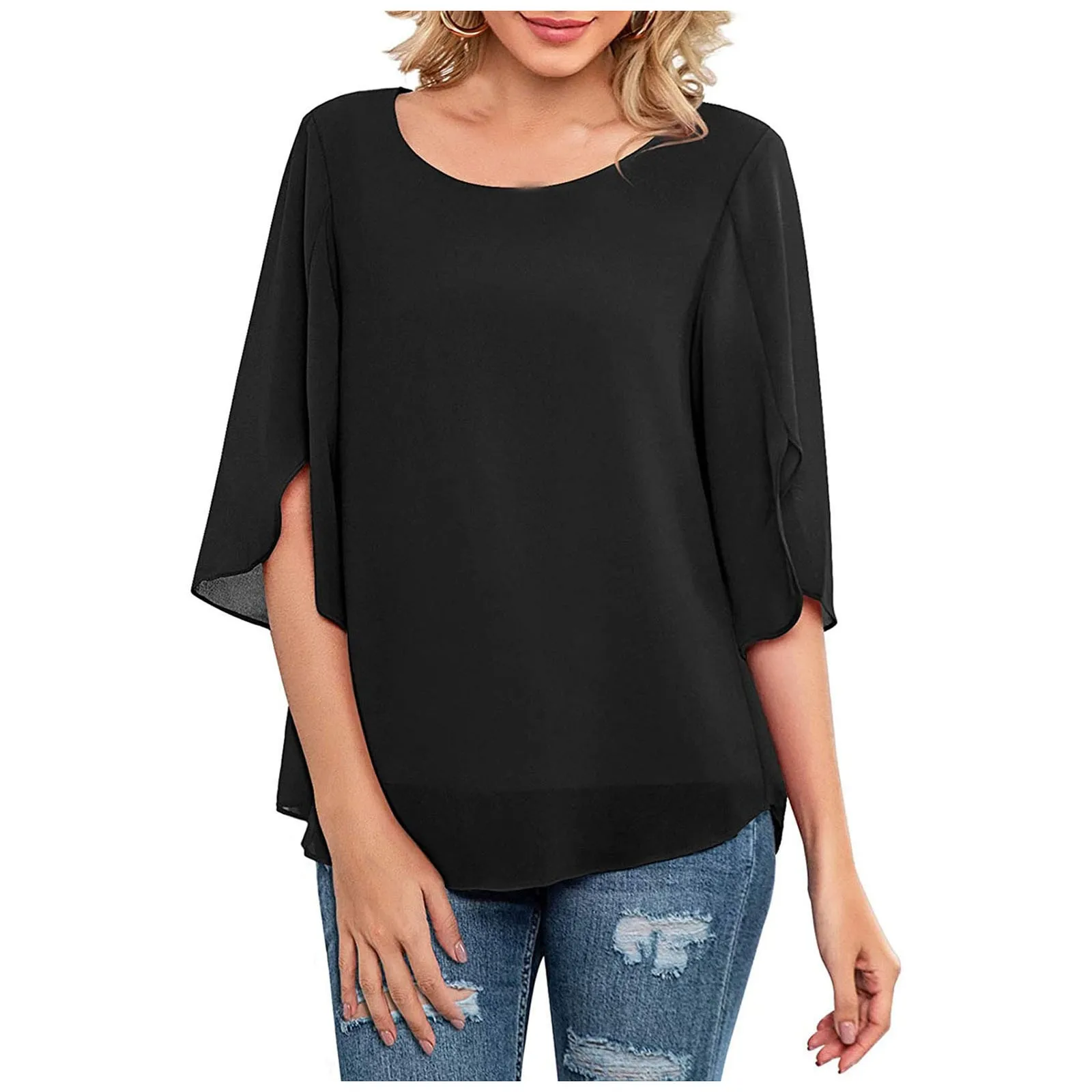 Chiffon Womens Tops And Blouses Summer O-neck Loose Tops Half Sleeve Shirts Plus Size Tops Blusas Elegantes Camisas De Mujer #35
Chiffon Womens Tops And Blouses Summer O-neck Loose Tops Half Sleeve Shirts Plus Size Tops Blusas Elegantes Camisas De Mujer #35
