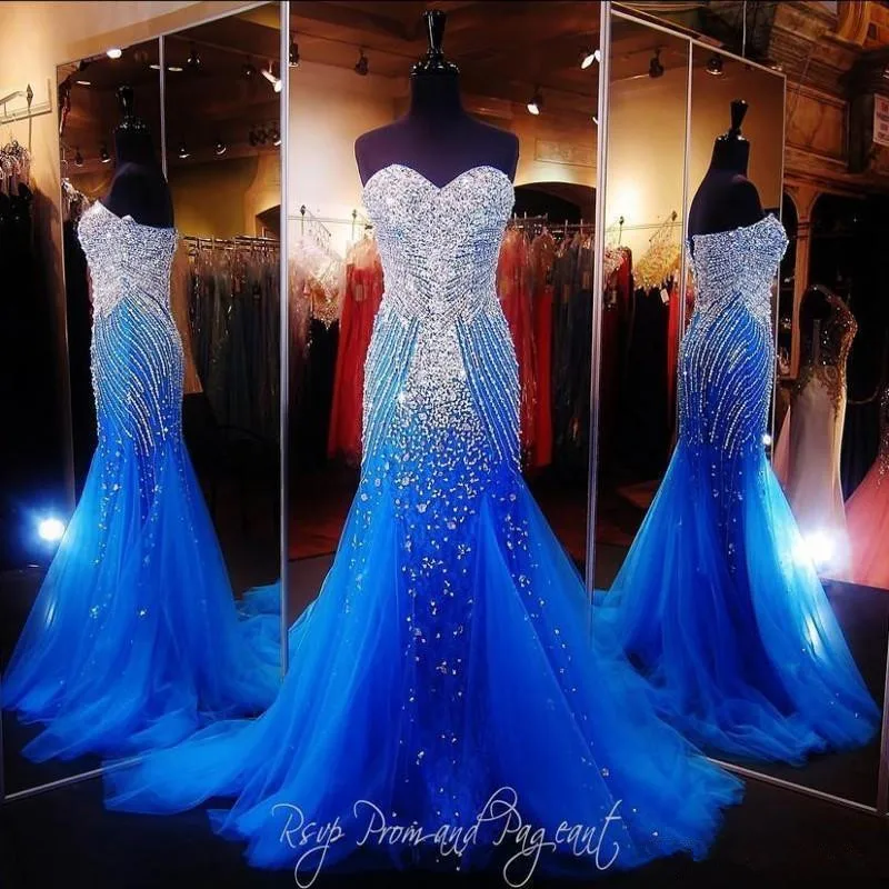 Royal Blue Prom Dresses Mermaid Sweetheart Tulle Beaded Crystals Long Prom Gown Evening Dresses Robe De Soiree
Royal Blue Prom Dresses Mermaid Sweetheart Tulle Beaded Crystals Long Prom Gown Evening Dresses Robe De Soiree