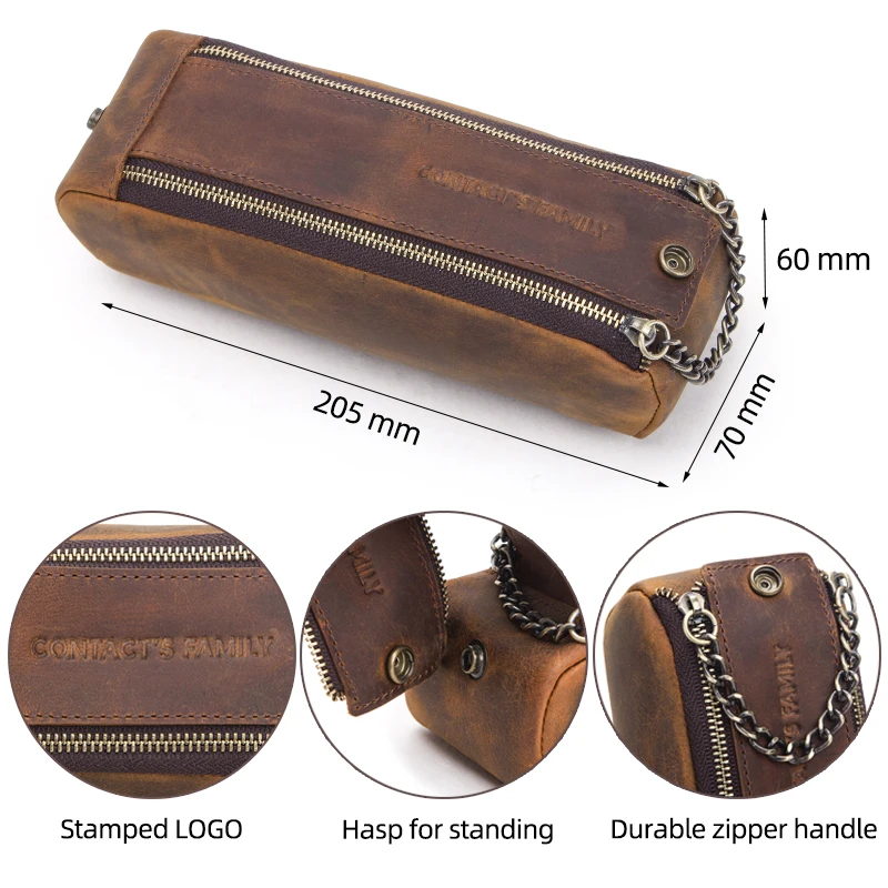 Genuine Leather Zipper Pen Pencil Case Bag Handmade Vintage Retro Creative Standable School Stationary Pen Pouch Large Capacity
Genuine Leather Zipper Pen Pencil Case Bag Handmade Vintage Retro Creative Standable School Stationary Pen Pouch Large Capacity
