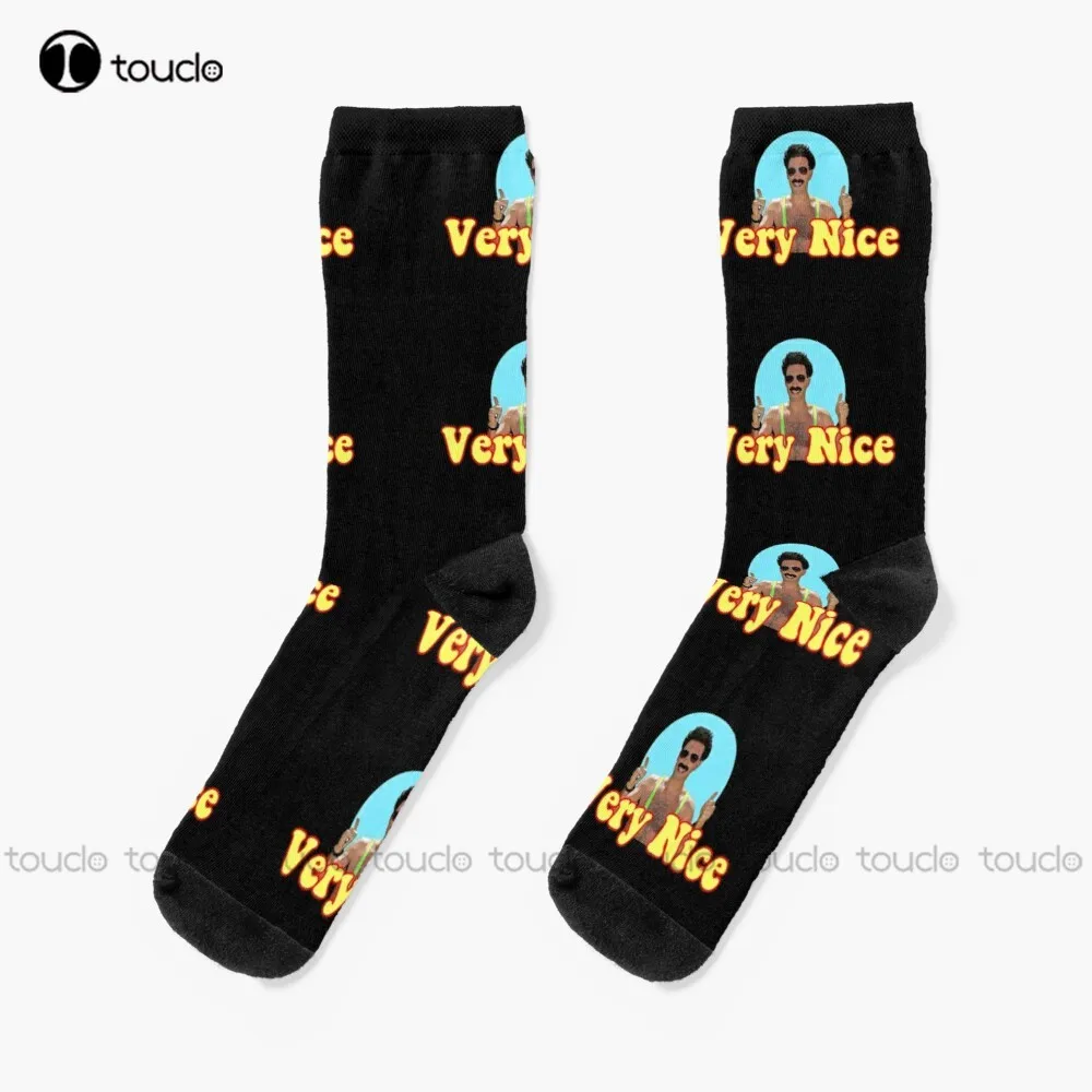 

Borat Very Nice Digital Artwork Socks Work Socks For Men Personalized Custom Unisex Adult Teen Youth Socks 360° Digital Printing