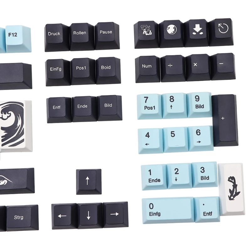 

134 Keys Mizu Dye Sub Keycaps Cherry Profile PBT Keycap Iso Set for 61/64/68/71/84/87/96/980/104/108 Mechanical Keyboard