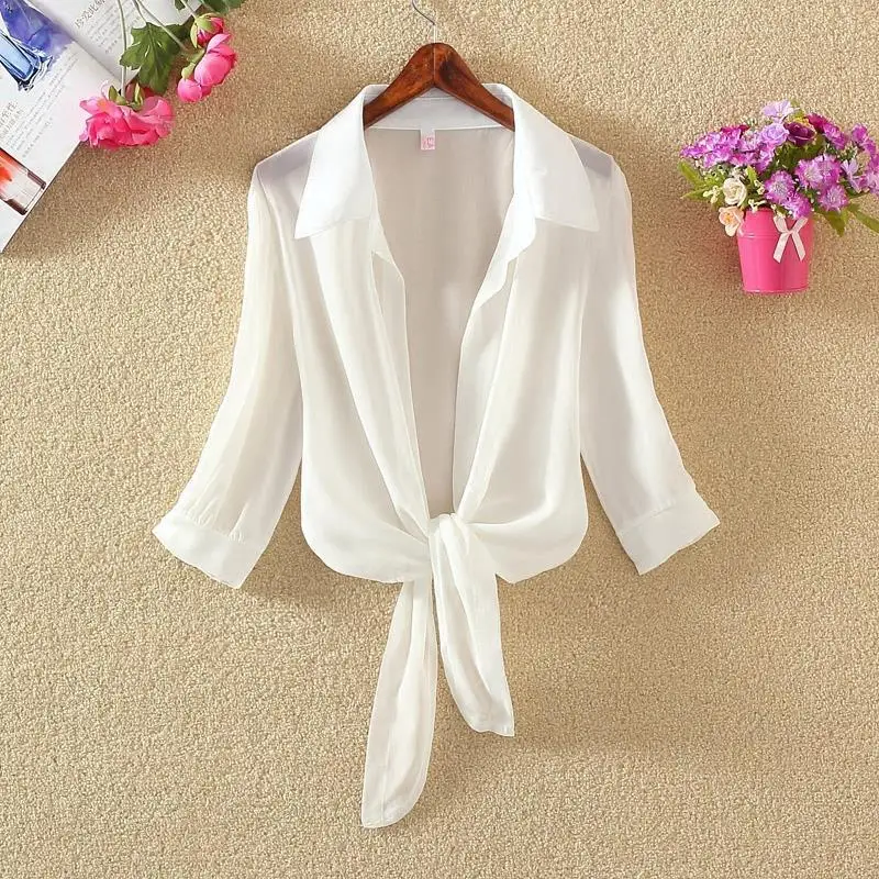 Blouse Women Summer Small Coat Women's Chiffon Shirt Top Shawl Clothes Cardigan Blusas Ropa De Mujer
Blouse Women Summer Small Coat Women's Chiffon Shirt Top Shawl Clothes Cardigan Blusas Ropa De Mujer