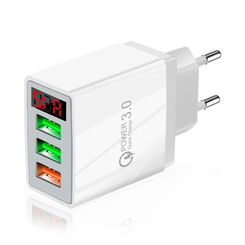 3 USB Phone Charger Quick Charge 3.0 Mobile Phone Charger LED Display EU/US/US
3 USB Phone Charger Quick Charge 3.0 Mobile Phone Charger LED Display EU/US/US