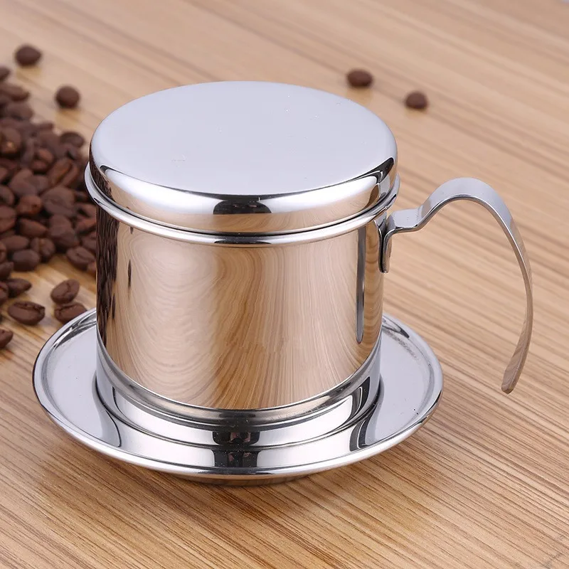 

Portable Stainless Steel Vietnam Coffee Dripper Reusable Filter Vietnam Coffee Drip Pot v60 Dripper Vietnamese Coffee Filter Cup