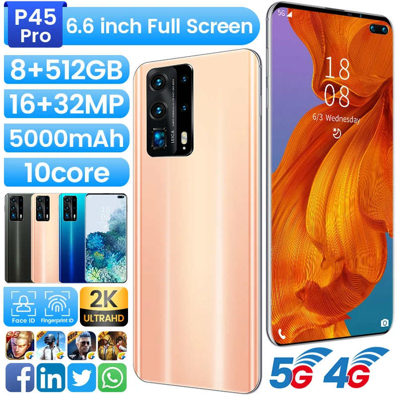 Global version P45Pro+ 6.3 Inch 5G Network 128core 256GB Android Phone Cell Phone 4800mAh Dual Camera Large Screen Smartphone MT
Global version P45Pro+ 6.3 Inch 5G Network 128core 256GB Android Phone Cell Phone 4800mAh Dual Camera Large Screen Smartphone MT