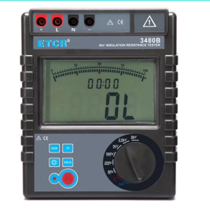 Digital Insulation Resistance Tester with Resistance Range 1MΩ to 400GΩ AC Voltage Range 0 to 750V
Digital Insulation Resistance Tester with Resistance Range 1MΩ to 400GΩ AC Voltage Range 0 to 750V
