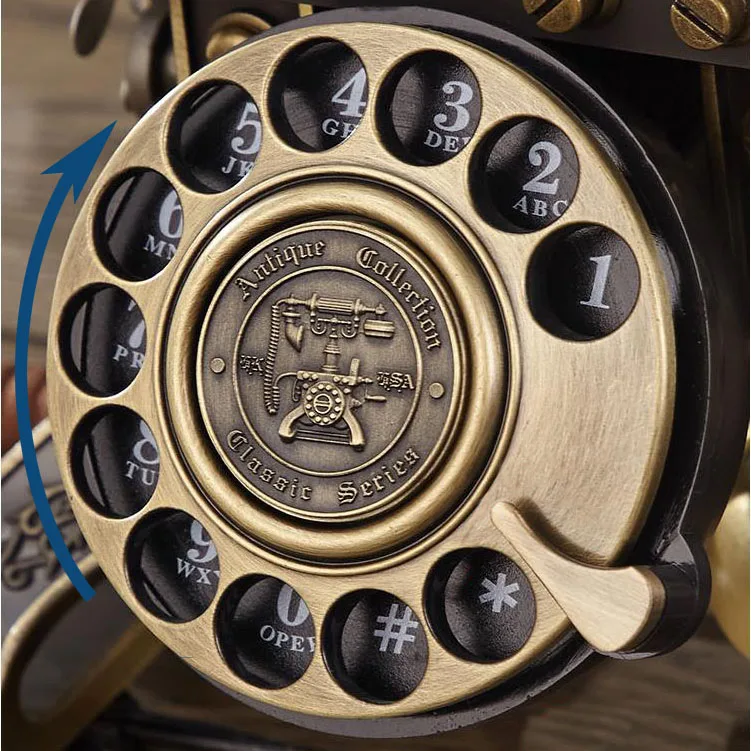 European Antique landline Telephone made of metal vintage phone home office house hotel retro fixed revolve mechanical ringtone
European Antique landline Telephone made of metal vintage phone home office house hotel retro fixed revolve mechanical ringtone