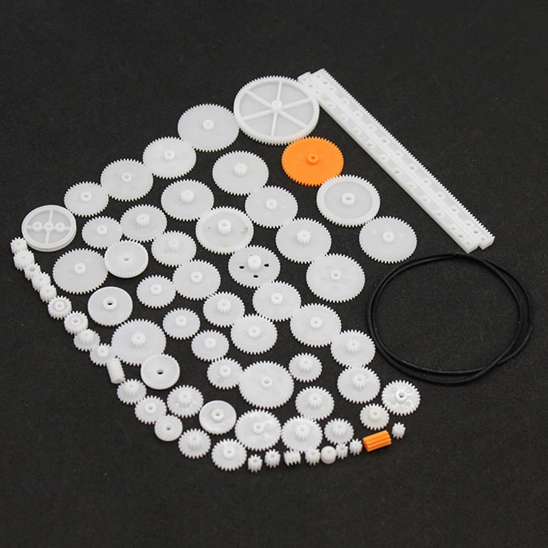65PCS Plastic Gear Package Kit DIY Gear Assortment Accessories Set for Toy Car 
65PCS Plastic Gear Package Kit DIY Gear Assortment Accessories Set for Toy Car