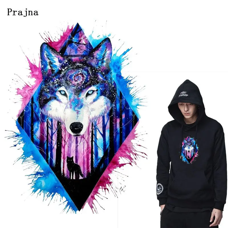 Prajna Punk Patch Iron On Transfers Hot Vinyl Thermal Patches For Clothing Applique DIY Colorful Wolf Heat Transfer Sticker Iron
Prajna Punk Patch Iron On Transfers Hot Vinyl Thermal Patches For Clothing Applique DIY Colorful Wolf Heat Transfer Sticker Iron