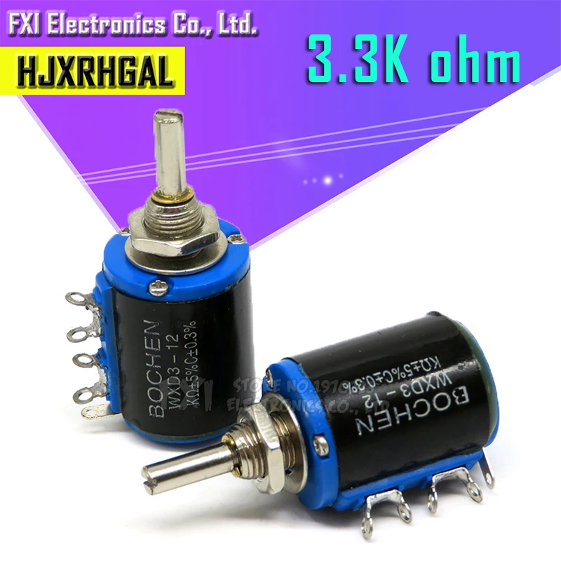 2 шт. WXD3-12 1 Вт 3K3 3,3 K Ом WXD3-12-1W 5 кольцо многоточный прецизионный проволочный потенциометр