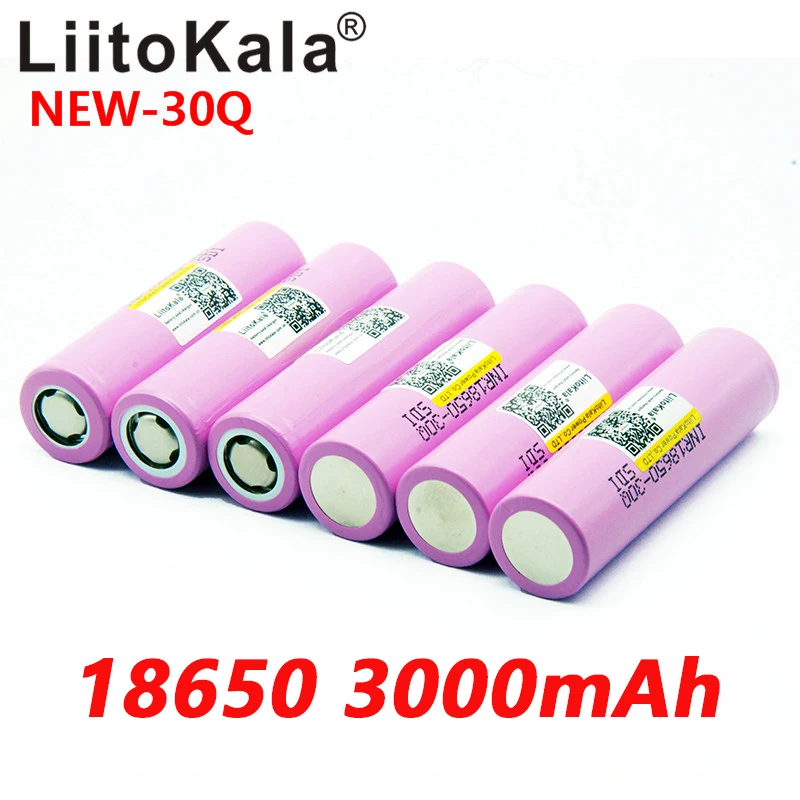 100 шт. Liitokala оригинальный 18650 3000 мАч аккумулятор INR18650 30Q 10A разрядный литий-ионный аккумулятор
100 шт. Liitokala оригинальный 18650 3000 мАч аккумулятор INR18650 30Q 10A разрядный литий-ионный аккумулятор