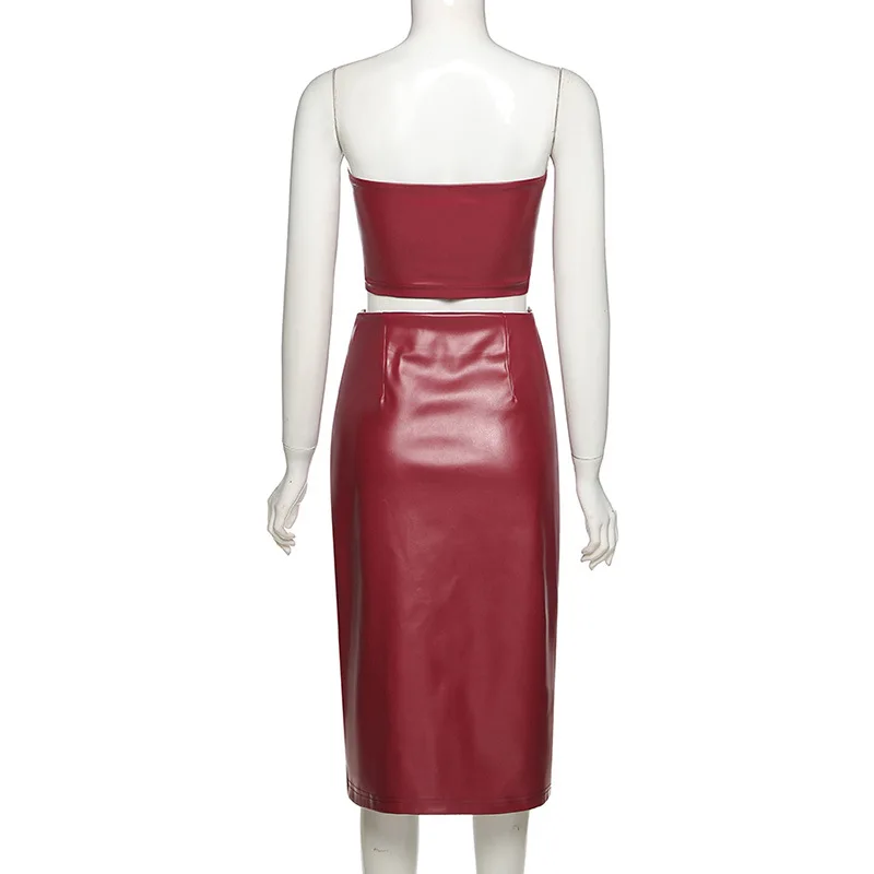 Two Piece Set Women Skirt And Crop Top 2021 Sexy Fashion Faux Leather Club Party Outfits Haikyuu Conjuntos De Mujer Black Red
Two Piece Set Women Skirt And Crop Top 2021 Sexy Fashion Faux Leather Club Party Outfits Haikyuu Conjuntos De Mujer Black Red