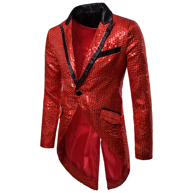 New Fashion Golden Sequin Male Long Blazer Jacket Men's Party Dress Banquet Tuxedo Novel Man Singer Stage Performance Costumes
New Fashion Golden Sequin Male Long Blazer Jacket Men's Party Dress Banquet Tuxedo Novel Man Singer Stage Performance Costumes