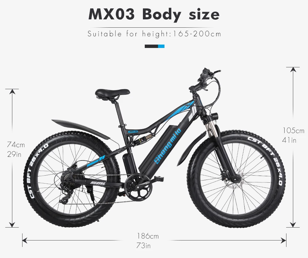 Электрический велосипед с толстыми шинами MX03 4 0 мужской электровелосипед 1000 Вт