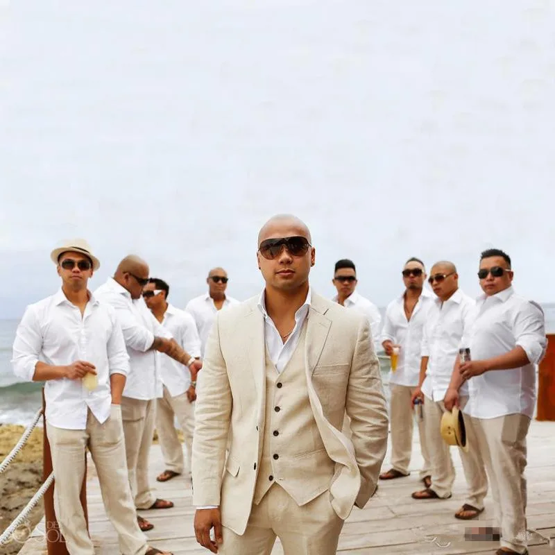 Linen Summer Beach Wedding Groom Tuxedo Slim Fit Men Suits Handsome Best Man Blazers 3 Pieces( Jacket Pants Vest) Groomsmen Prom
Linen Summer Beach Wedding Groom Tuxedo Slim Fit Men Suits Handsome Best Man Blazers 3 Pieces( Jacket Pants Vest) Groomsmen Prom