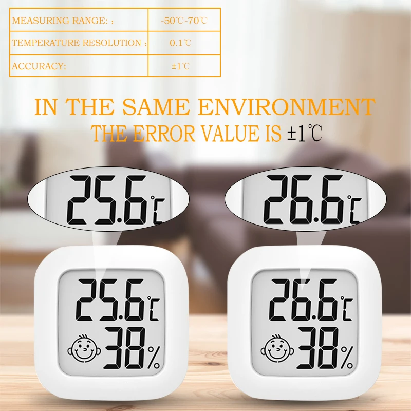 Digital LCD Thermometer Hygrometer Indoor Mini Temperature Smile Face Humidity Meter Electronic Monitor Bedroom
Digital LCD Thermometer Hygrometer Indoor Mini Temperature Smile Face Humidity Meter Electronic Monitor Bedroom