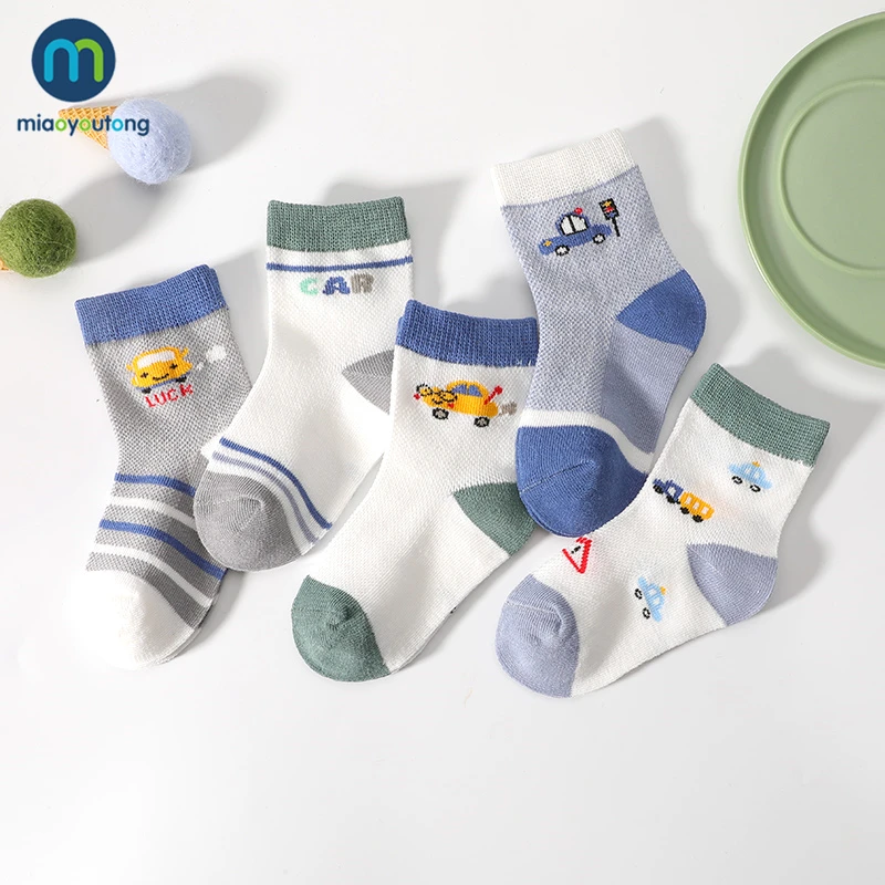 5 пары/компл. носки для маленьких мальчиков летние сетчатые тонкие малышей