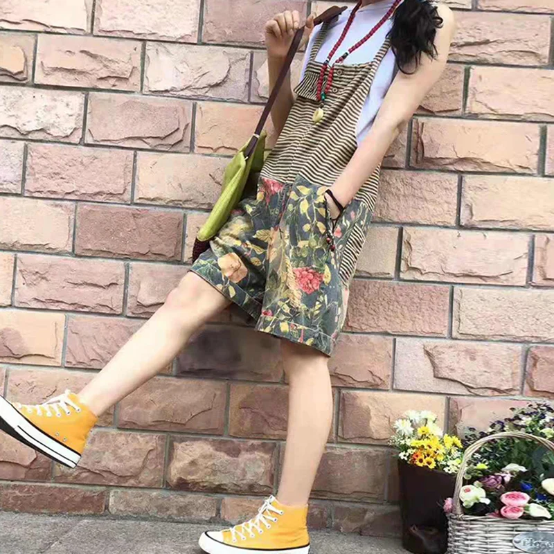 Female Summer Retro jumpsuit Fashion Pocket Streetwear Printed Short Jeans Loose Women Playsuit Straps Shorts Denim Overalls
Female Summer Retro jumpsuit Fashion Pocket Streetwear Printed Short Jeans Loose Women Playsuit Straps Shorts Denim Overalls