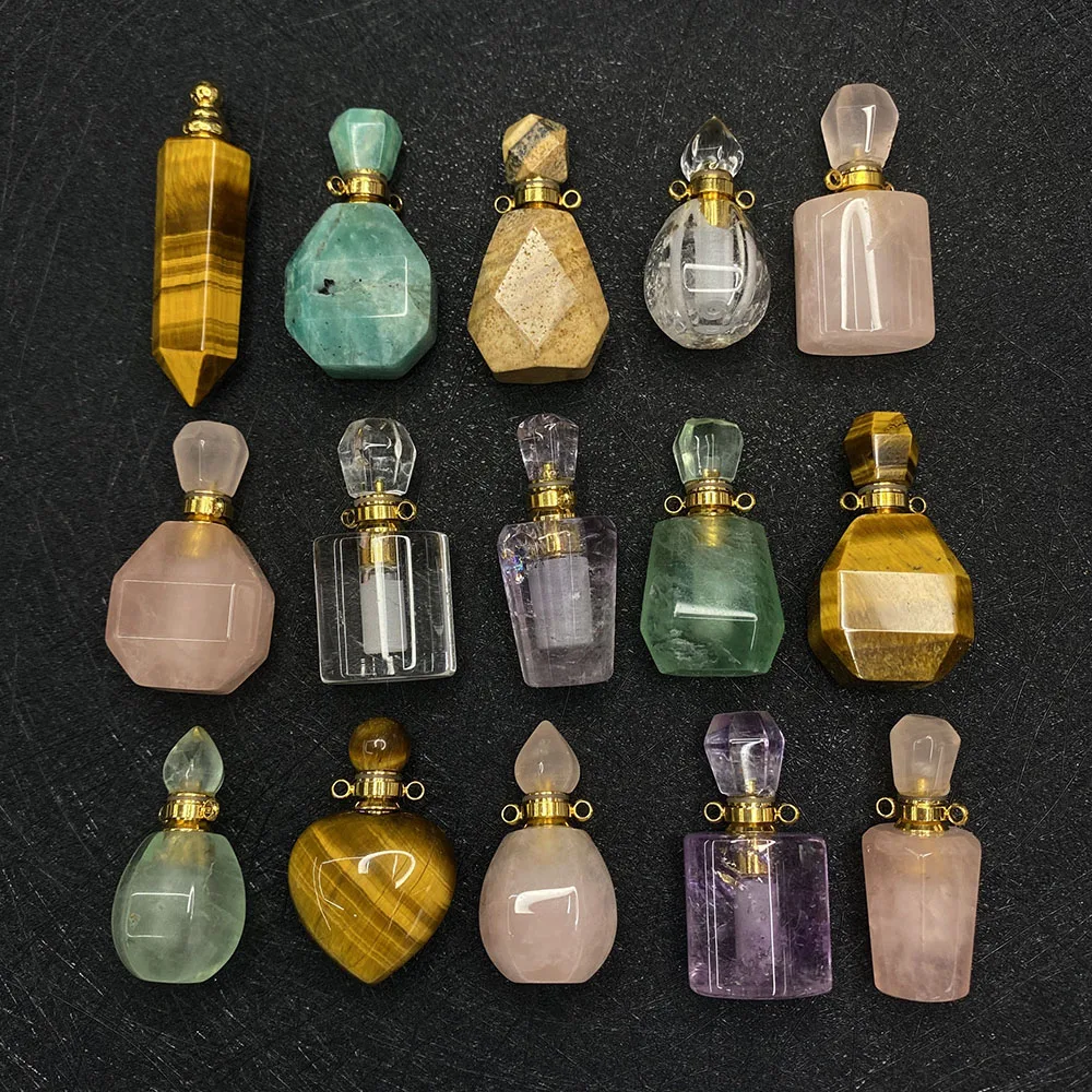 Natural Stone Perfume Bottle Pendant Aromatic Essential Oil Bottle Necklace Pendant DIY Handmade Jewelry Accessories Wholesale
Natural Stone Perfume Bottle Pendant Aromatic Essential Oil Bottle Necklace Pendant DIY Handmade Jewelry Accessories Wholesale