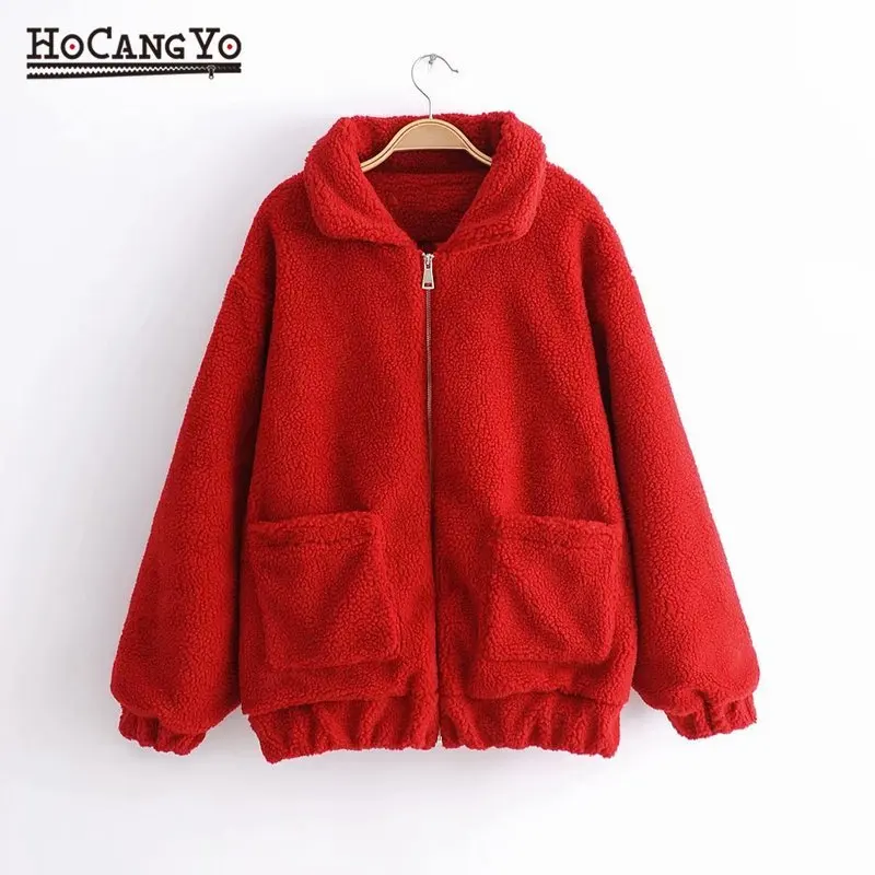 Autumn Women Lamb Wool Coat Long Sleeve Pocket Winter Fur Coat Women Elegant Thick Warm Furry Coats Jackets Fluffy Female Coat
Autumn Women Lamb Wool Coat Long Sleeve Pocket Winter Fur Coat Women Elegant Thick Warm Furry Coats Jackets Fluffy Female Coat