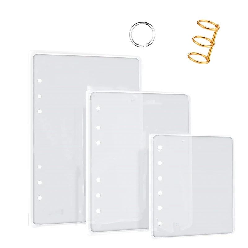 DIY Resin Molded Notebook Case A5 A6 A7-3 Piece Silicone Notebook Case Transparent Cast Epoxy Mold with 2 Pieces 3 Ring Book Rin
DIY Resin Molded Notebook Case A5 A6 A7-3 Piece Silicone Notebook Case Transparent Cast Epoxy Mold with 2 Pieces 3 Ring Book Rin