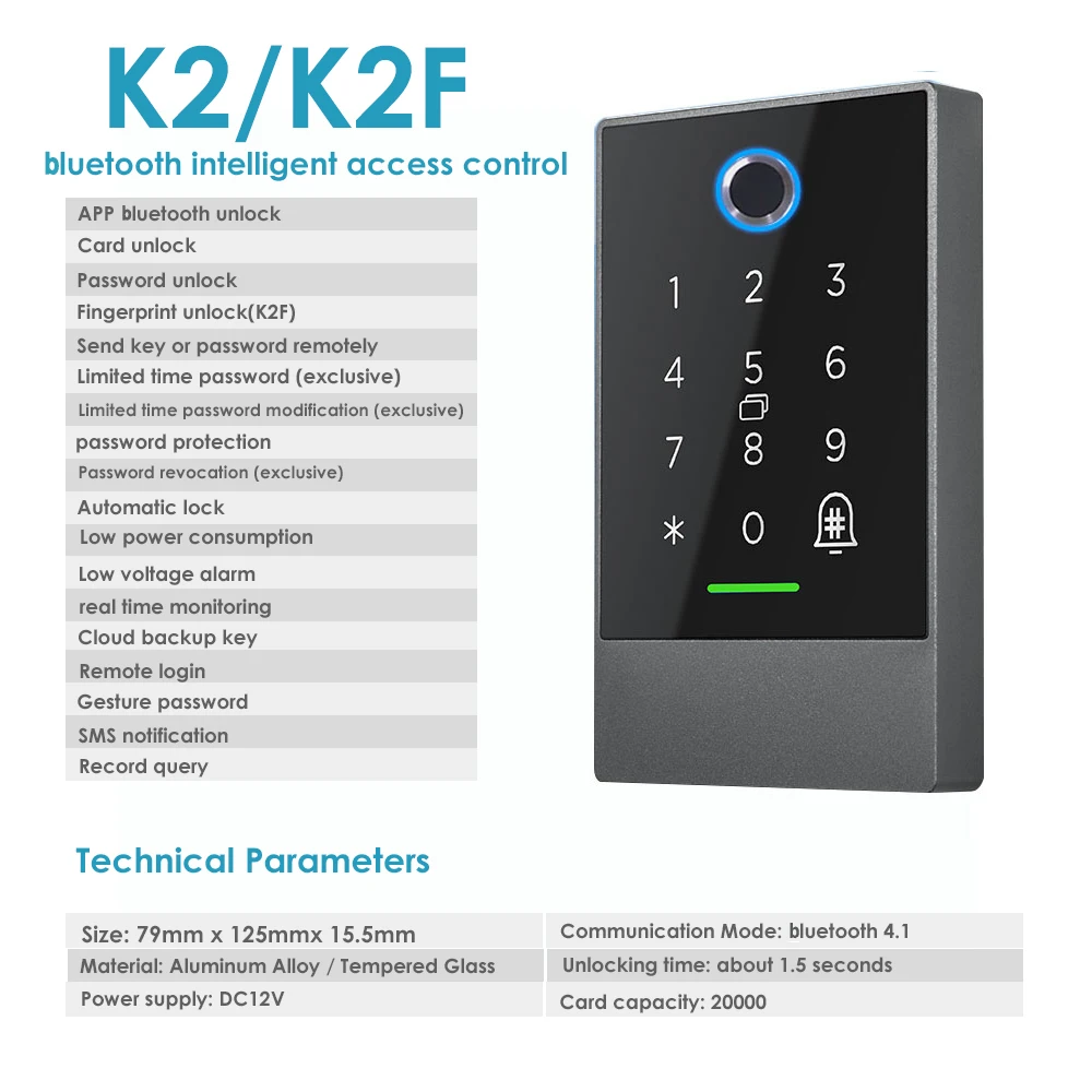RFID-кардридер K2 / K2F с блокировкой по отпечатку пальца 13 56 МГц | Безопасность и